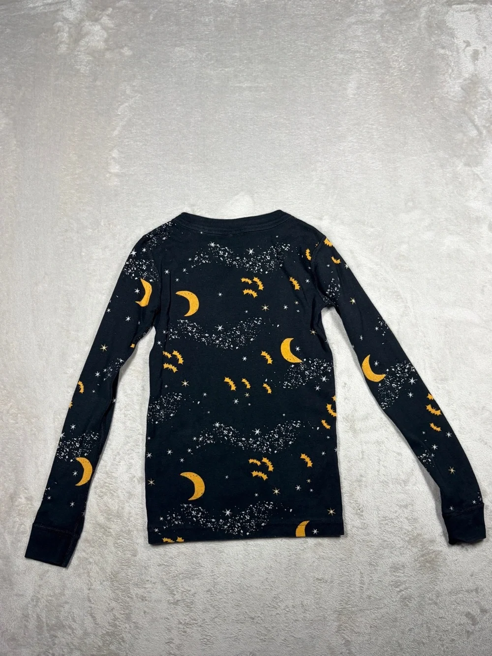 Hanna Andersson Kids Black Stars Bat Moon Midnight Stars Halloween PJ Top Size 8